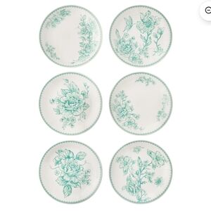 The Pioneer Woman Agatha Green  Floral Appetizer Plate Set